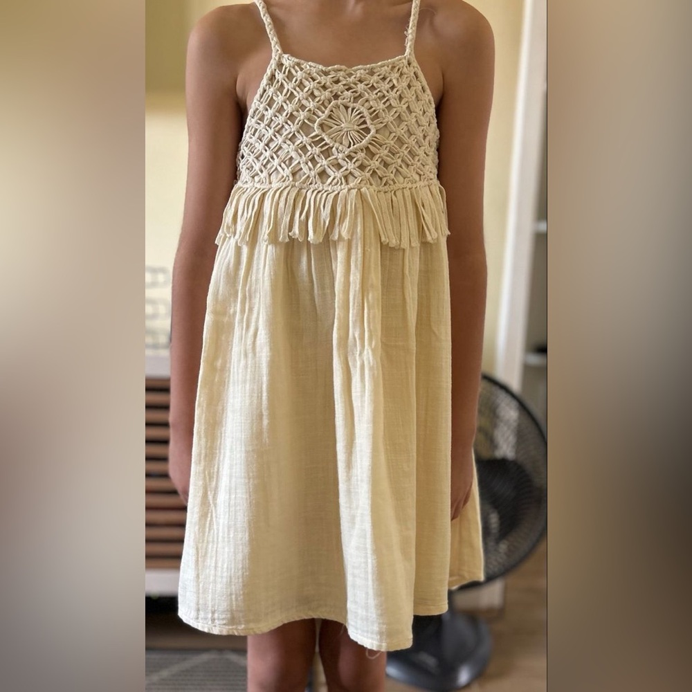 Zara Cream Crochet-Front Sundress